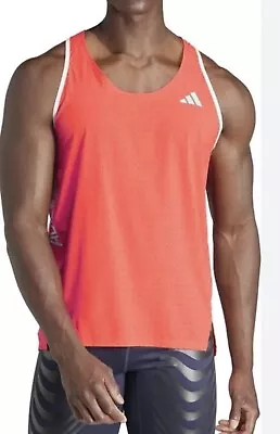 Adidas Mens Sz 2XL Adizero Running Carrera Singlet T-shirt Bright Red/Reflective • $52