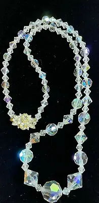 Vintage Beautiful Aurora Borealis Austrian Crystal Single Strand Necklace • $29.99