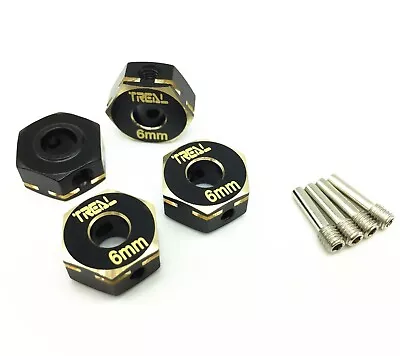 £16 • Buy Treal Brass Hex Wheels Hubs Adaptors 6mm(4) Pcs For Axial Capra UTB&SCX10 III