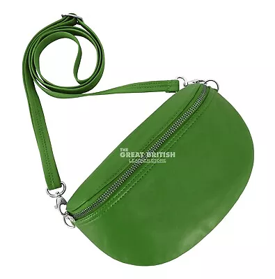 Womens Real Leather Crossbody Bum Bag Fanny Pack Adjustable Strap Shoulder Bag • £21.24