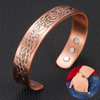 £7.19 • Buy Solid Copper Nordic Bracelet Magnetic Healing Therapy Bangle Arthritis Relief 