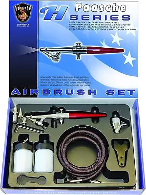 Paasche Airbrush H-Set Single Action Siphon Feed Set  Red  • $100.31