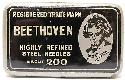 BEETHOVEN Gramophone Needle Tin (Grammophon Nadeldose Boîte à Aiguilles) • $49