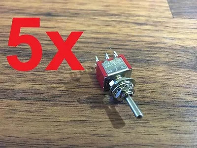 5x DPDT Momentary-Off-Momentary ON/OFF/ON Toggle Switches 5A 1/4 (on)off(on) A5 • $12.07