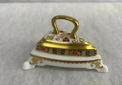 Royal Crown Derby Miniature Iron Figurine Traditional Imari Pattern Box Perfect • $37.96