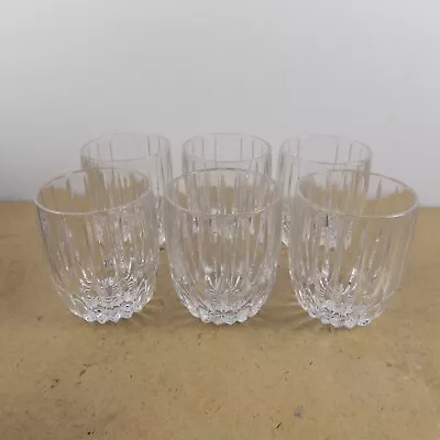 6 Mikasa Park Lane Crystal Double Old Fashioned Tumblers Glasses 3.75  Tall X 3  • $79.95