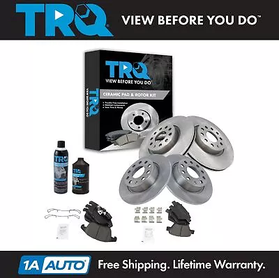 TRQ Front & Rear Ceramic Disc Brake Pad & Rotor Kit W/Chemicals For VW Passat • $214.95