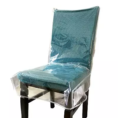 Plastic Dining Chair Covers With BackrestsClear PVC Seat Chair Protector Wat... • $32.56