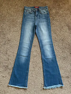 Miss Sixty Urban Outfitters Raw Hem High Waist Stretch Flared Jeans Size 25 • £25