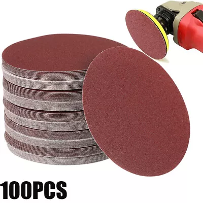 100PCS 6 Inch 80 Grit Hook Loop Sanding Discs Orbital Sander Paper Pads • $17.99