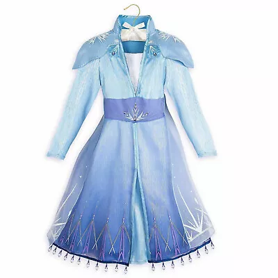 Disney Store Ice Queen Elsa Costume Dress For Girls Frozen II Blue NWT Size 5/6 • $58.88