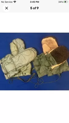 U.S. MILITARY Vintage ARCTIC FLYERS Mitten Set W/ Liners EXTREME COLD Wool Large • $99.99