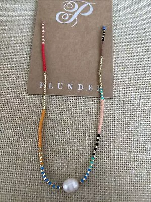 Plunder Design Trendy Fashion Jewelry Savanna Multi Color Gold Chain Necklace • $18.99