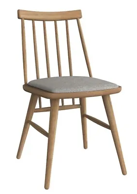 LOT Windsor Oak Dining Chair Grey Performance Fabric Made Vietnam FREE FAST SHIP • $201