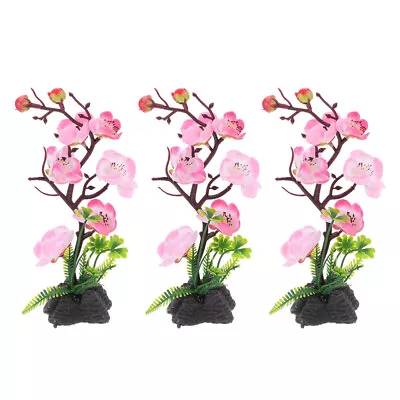 3 Pcs Fish Tank Aquarium Coffee Table Japanese Pink Decor Plate • £13.99