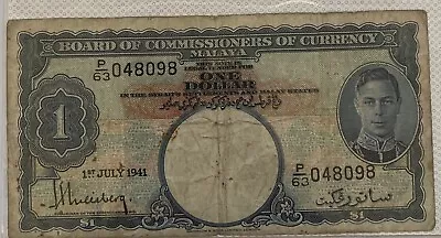Malaya 1941 1 Dollar George VI  • £3.99