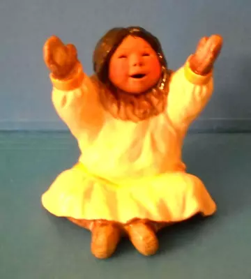 C. Alan Johnson  Nellie  1991 Alaskan Inuit Girl Art Figurine Signed 4  Tall • $36