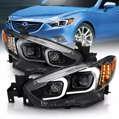 ANZO 2014-2015 Fits Mazda 6 Projector Headlights W/ Plank Style Design Black • $538.99