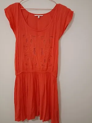 O'Neil Size 14 Summer Tunic Dress Cover-Up Kaftan Beach Summer Orange Rayon • $22