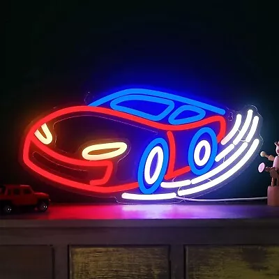 Racing Car Neon Sign LED Neon Light USB Powered Acrylic Wall Decor For Bedroom • $50.70