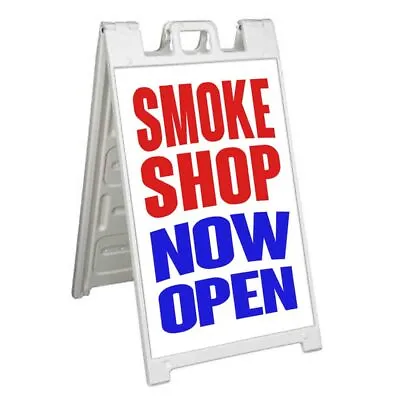 SMOKE SHOP NOW OPEN Signicade 24x36 Aframe Sidewalk Sign Banner Decal STORE VAPE • $42.70