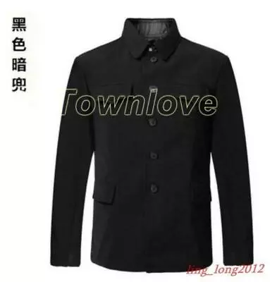 Mao Suit Men's Ethnic Coat Single Breasted Jacket Retro Thicken OL Casual Cotton • $37.53