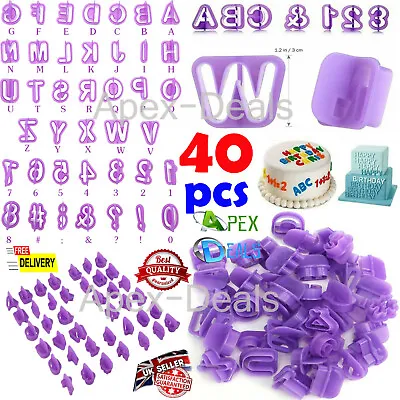 £3.29 • Buy 40pcs Alphabet Letter And Number Fondant Icing Cutter Mold Cake Decorating Set