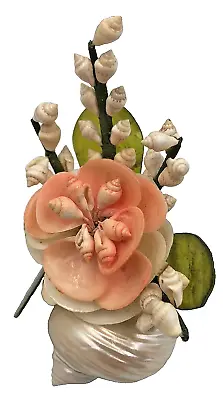 Vintage Seashell Flower Arrangement Sculpture 4  Hand Made Shell Art Figurine • $16.71