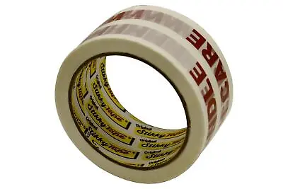 BRANDED LONG LENGTH TAPE STRONG HANDLE WITH CARE 48mm X 66M PACKING PARCEL TAPE • £34.95