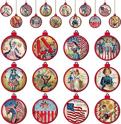 24 Pcs 4th Of July Ornaments For Tree Memorial Day Decorations Vintage...  • $11.49