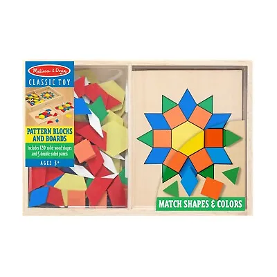 Melissa & Doug Pattern Blocks And Boards Learning Toy • $22.74