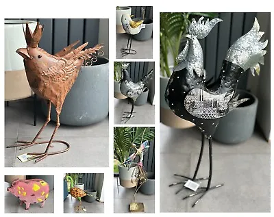 Bright Colourful Metal Bird Garden Ornament Sculpture Friendly Bird Hand Painted • £24.99
