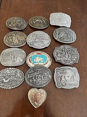 Cowboy Belt Buckle Lot Vintage 13 Buckles • $20