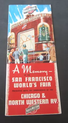 Old Vintage 1939 - CHICAGO NORTH WESTERN RAILWAY - San Francisco WORLD'S FAIR • $4.99