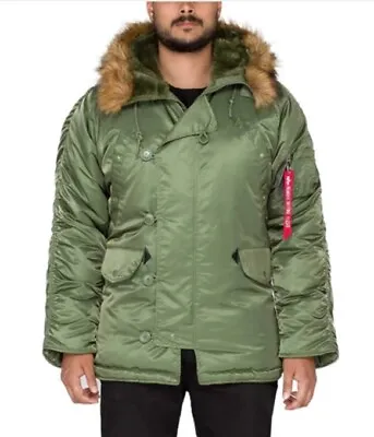 Alpha Industries Men’s N-3B Extreme Cold Weather Parka Jacket Sage Green XL NEW • $174.98