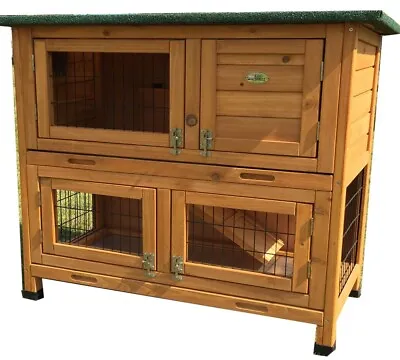 £349.97 • Buy Rabbit Hutch Guinea Pig Hutches Run 2 Tier Double Decker Cage 