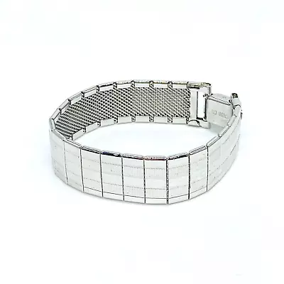 Sarah Coventry Wide Silver Tone Panel Bracelet 1 Inch Wide Signed • $14.97