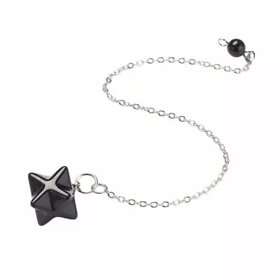 Merkaba Star Pendulum Black Agate • £8.95