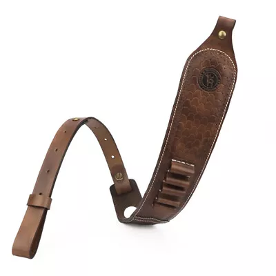 Tourbon Leather Rifle Sling Firearm Gun Carry Strap Ammo Slot 2 Points • $35.99