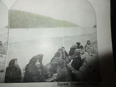 Stereo View Stereoview NATIVE AMERICAN SQUAW TRADERS ALASKA Card   #11 • $9.99