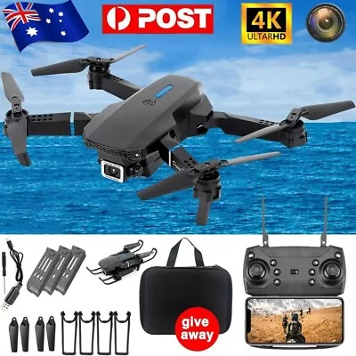 $50.99 • Buy 4K GPS Drone With HD Camera Drones WiFi FPV Foldable RC Quadcopter W/3 Batteries