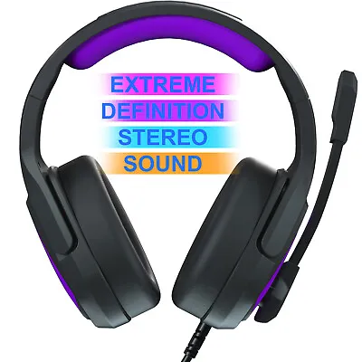 $23.55 • Buy 3.5mm PRO Gaming Headset With Mic Over-ear RGB Headphone For PC Laptop