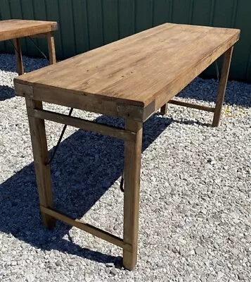 Rustic Folding Table Vintage Dining Room Table Kitchen Island Sofa Table B56 • $695