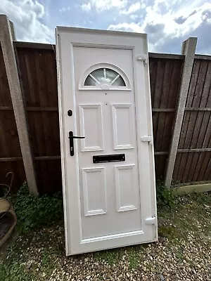 Used White/rosewood Upvc Door Glazed Panel Black Furniture • £149