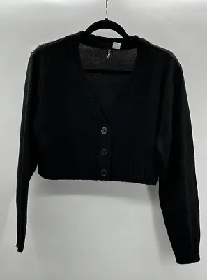 Divided By H&M Black Button Up Cropped Cardigan Small • $9.50