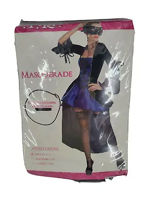 Spirit Masquerade Adult Costume Black Blue Sexy Velvet Dress Eye Mask Halloween • $38.99