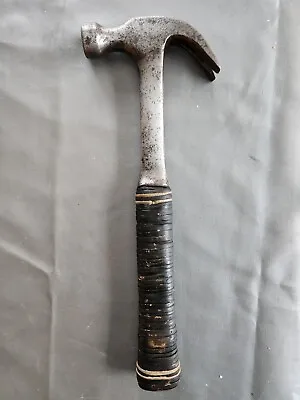 Vintage Estwing 1 Lb 6 Ounce Claw Hammer With Stacked Leather Handle Free Ship • $19.99