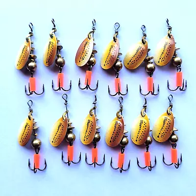 Lot Of 12 Mepps Fishing Spinners  Aglia Brown Trout Size 0 New 2.5 Grams • $24.90