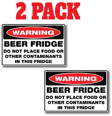 Beer Fridge Only Sticker  - 2 Pack Multi Size Decal For Your Beer Fridge • $5.95