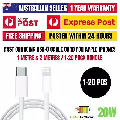 1-20x Fast USB-C Type C Cable Charger Cord 1M/2M BUNDLE For IPhone 14 13 12 11 X • $74.99